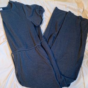 Heathered navy jumpsuit